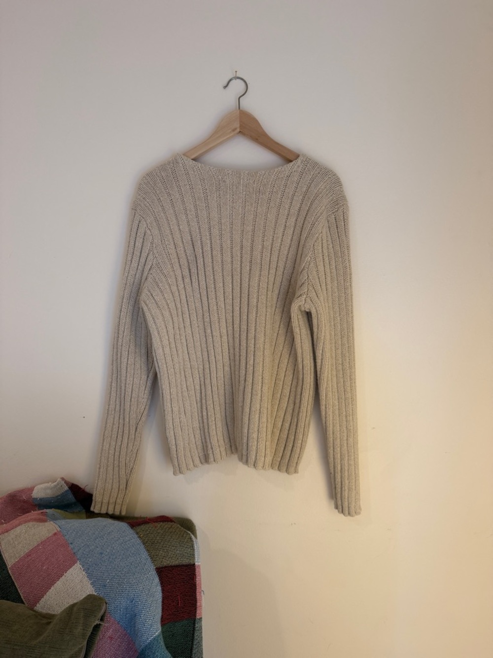Ralph Lauren Cream Ribbed Crewneck Sweater - Picture 2 of 3